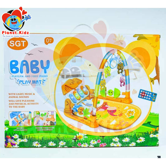 Baby Play Mat with Bluetooth Piano & Hanging Toys for Ages 0–36 Months | Safe, Sensory-Rich, and Developmental Fun!