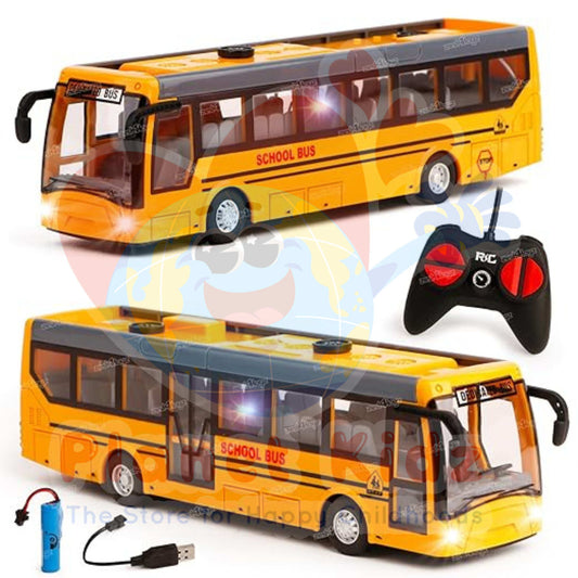 Remote Control School Bus Toy – With Lights, Sounds & USB Rechargeable Battery