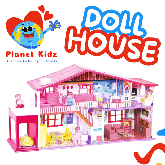 My Deluxe Dollhouse Play Set – 50 Pcs | Pretend Play Set with Furniture | Multicolor