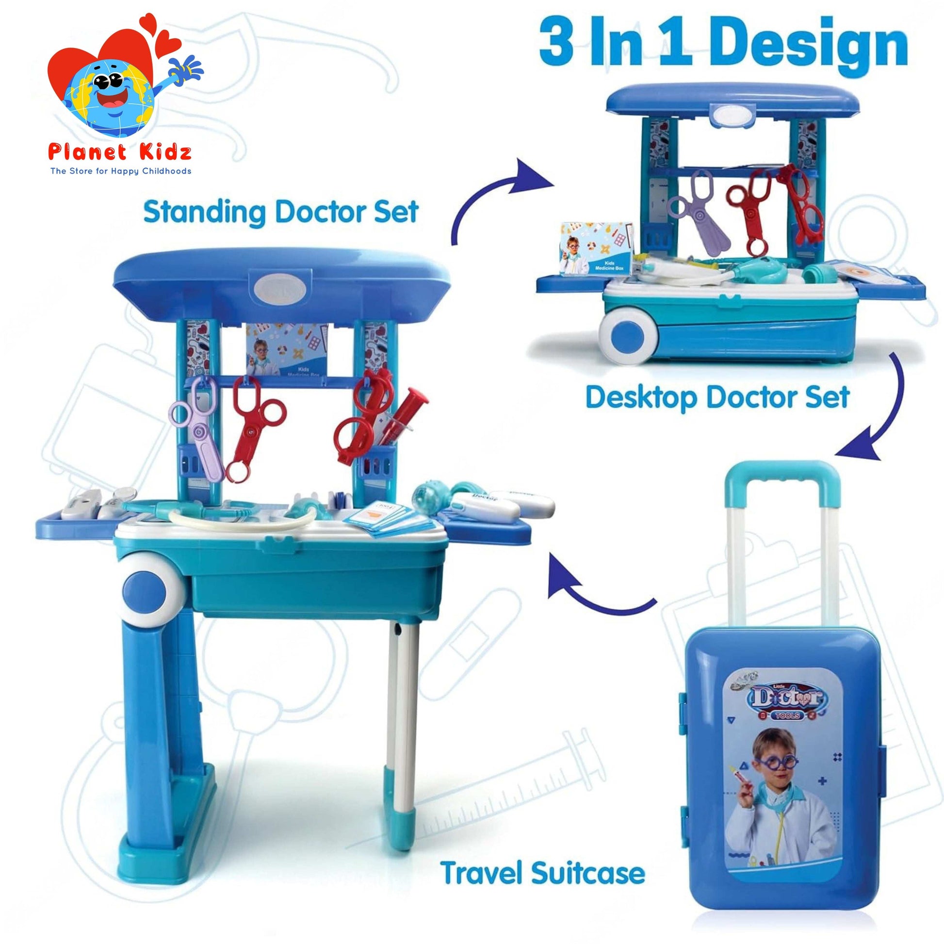 Premium Doctor Set Trolley for Kids with LED Light Instruments |Pretend Play Doctor Set Trolley for Kids Above 3 Years for Boys & Girls| BIS Approved.