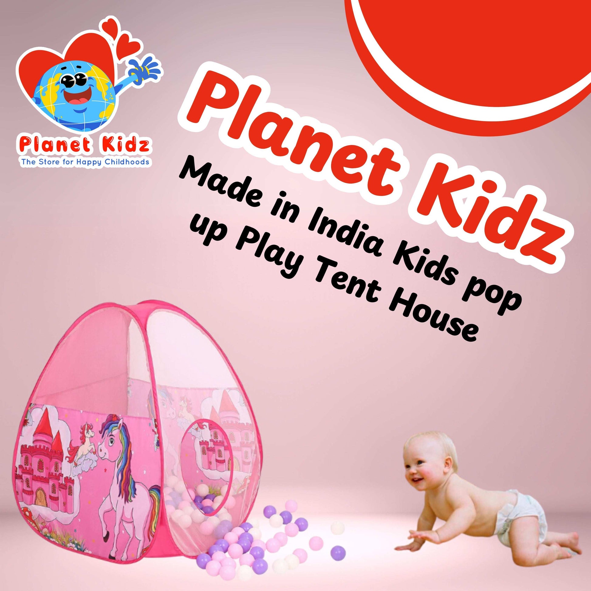 Foldable Ball Pit Pop-Up Play Tent with 50 Balls – Unicorn Design | For Kids 1-5 Years