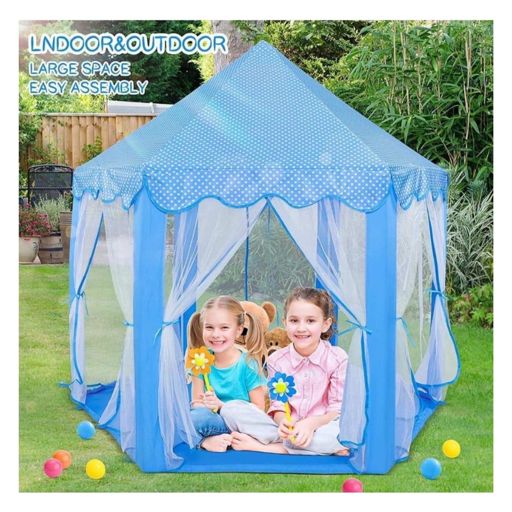Prince Princess Castle Theme Play Tent with Mosquito Net & Magical Lights โจ๐ฐ| For Kids 1-10 Years