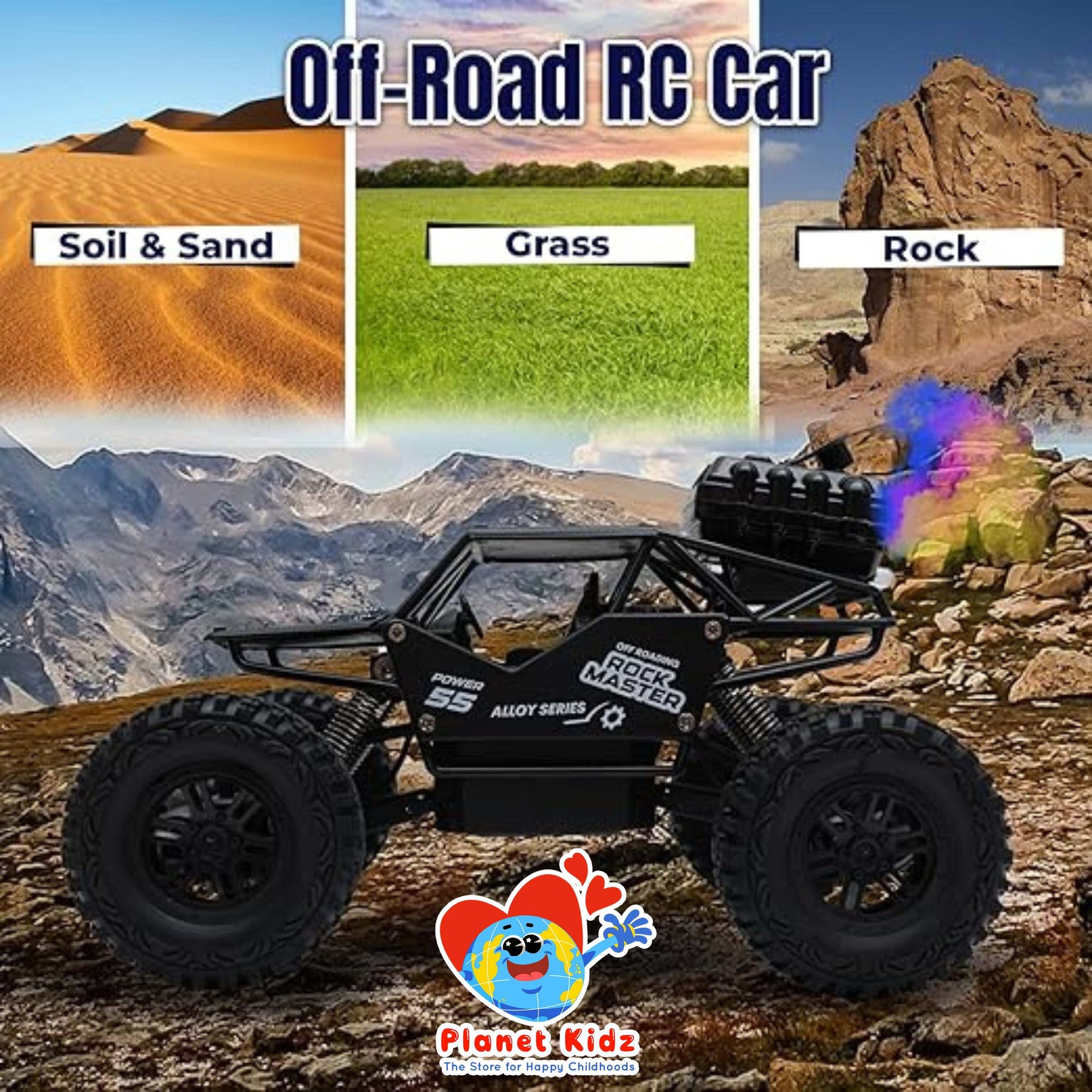 Remote Control Rock Master Crawler with Smoke | Monster Off-Road Climbing Car for Kids