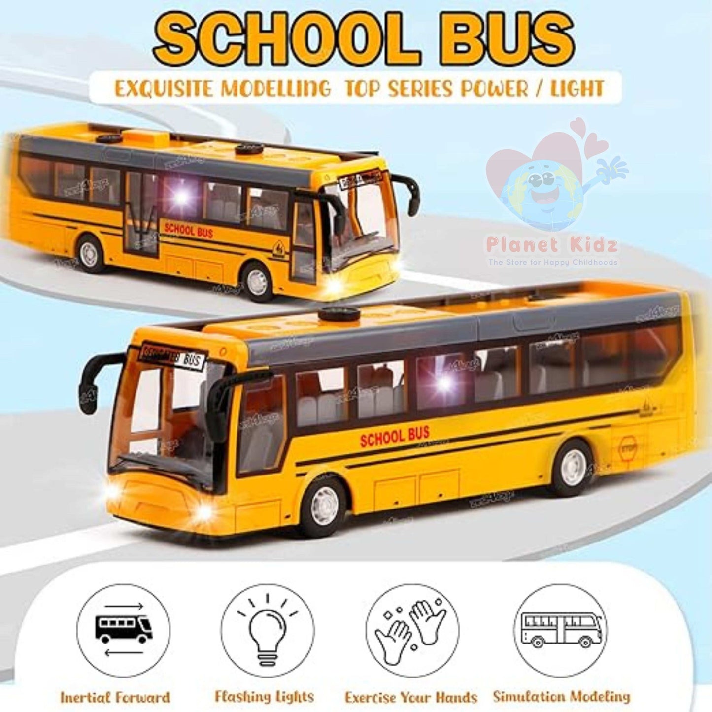 Remote Control School Bus Toy โ With Lights, Sounds & USB Rechargeable Battery