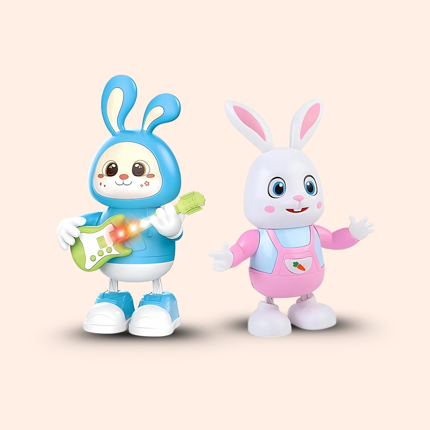 Rock & Hop Bunny Duo Combo Pack: Dancing Rabbit + Guitar Playing Rabbit