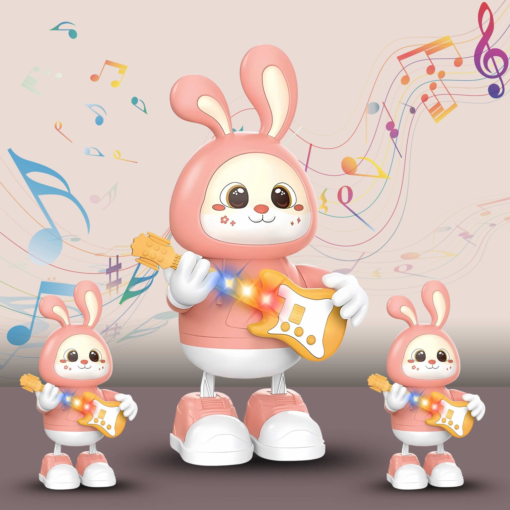 Dancing Rabbit Guitarist Toy for Kids | Musical, Light-Up, Dancing Bunny Toy | Age 3+