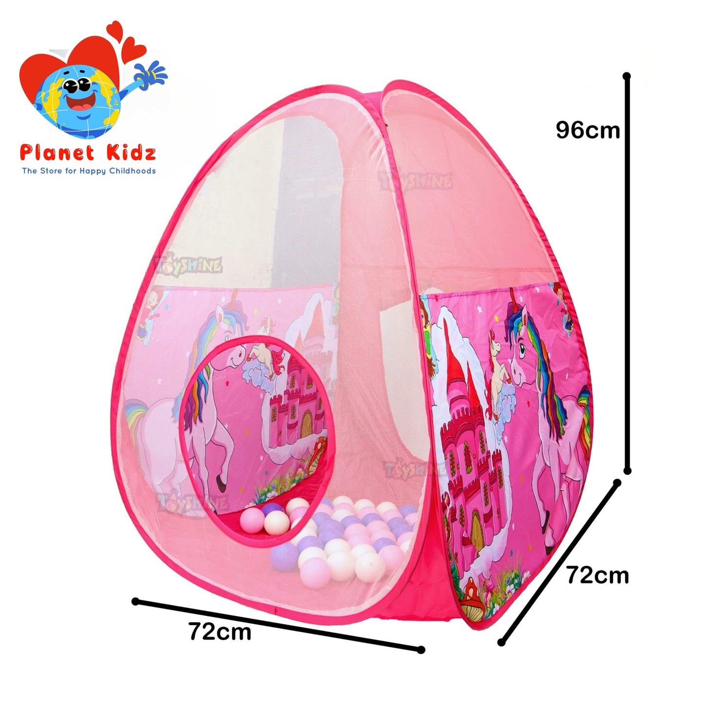 Foldable Ball Pit Pop-Up Play Tent with 50 Balls – Unicorn Design | For Kids 1-5 Years