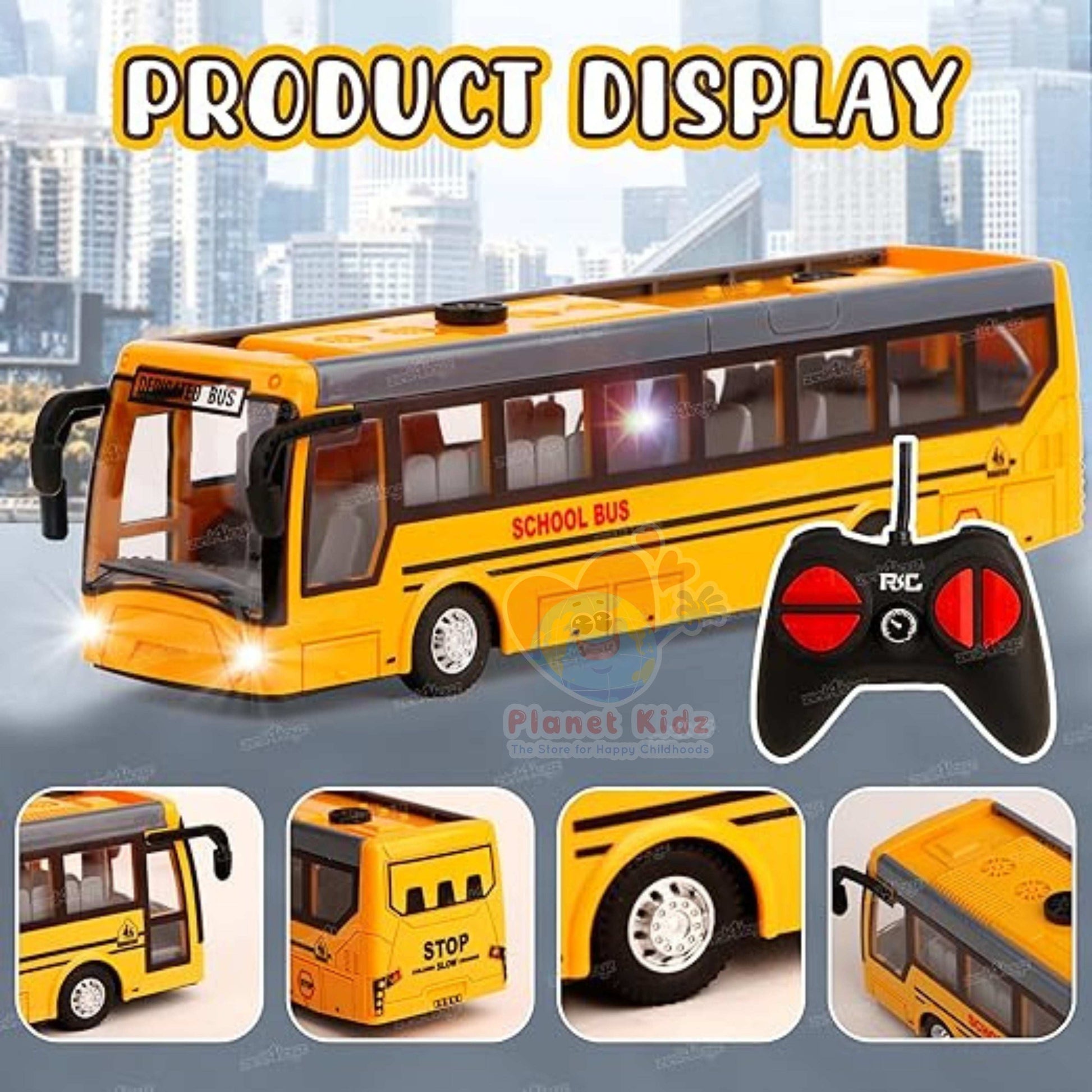 Remote Control School Bus Toy โ With Lights, Sounds & USB Rechargeable Battery