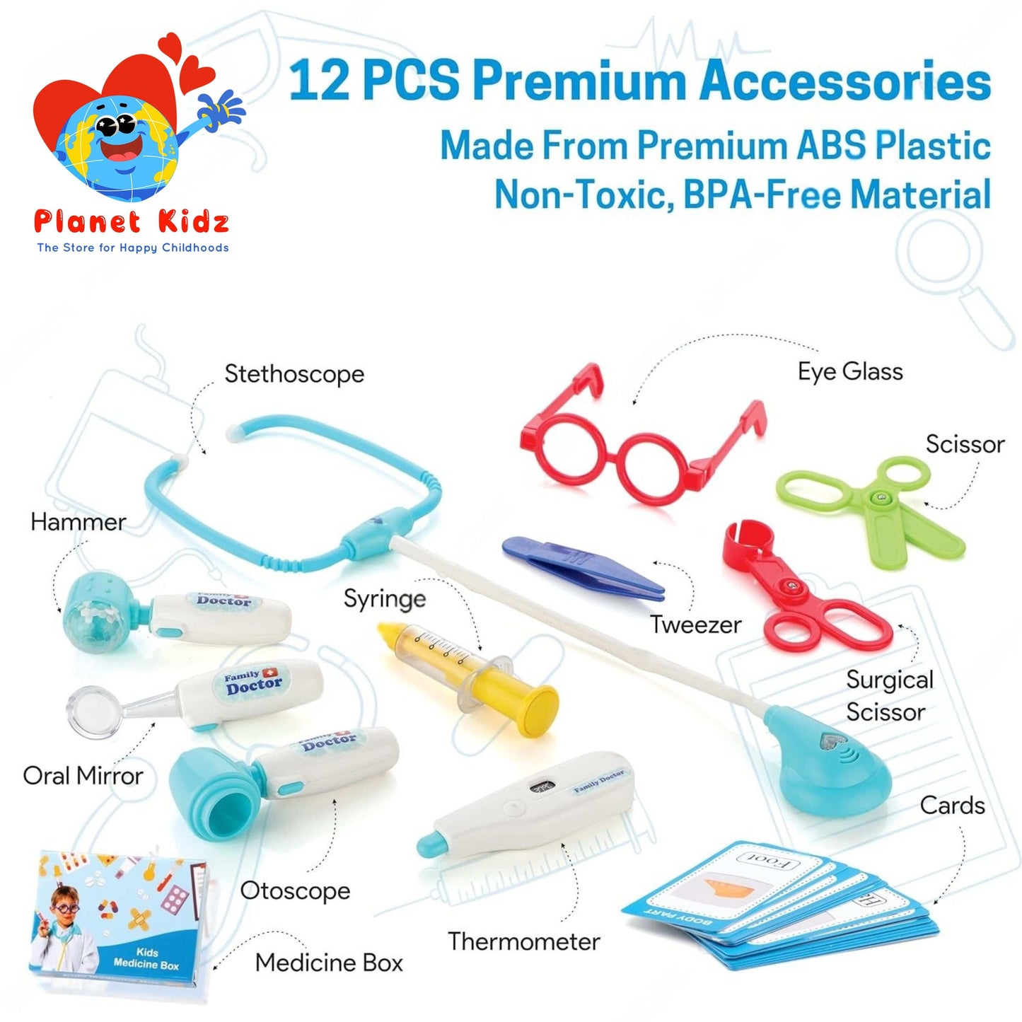Premium Doctor Set Trolley for Kids with LED Light Instruments |Pretend Play Doctor Set Trolley for Kids Above 3 Years for Boys & Girls| BIS Approved.