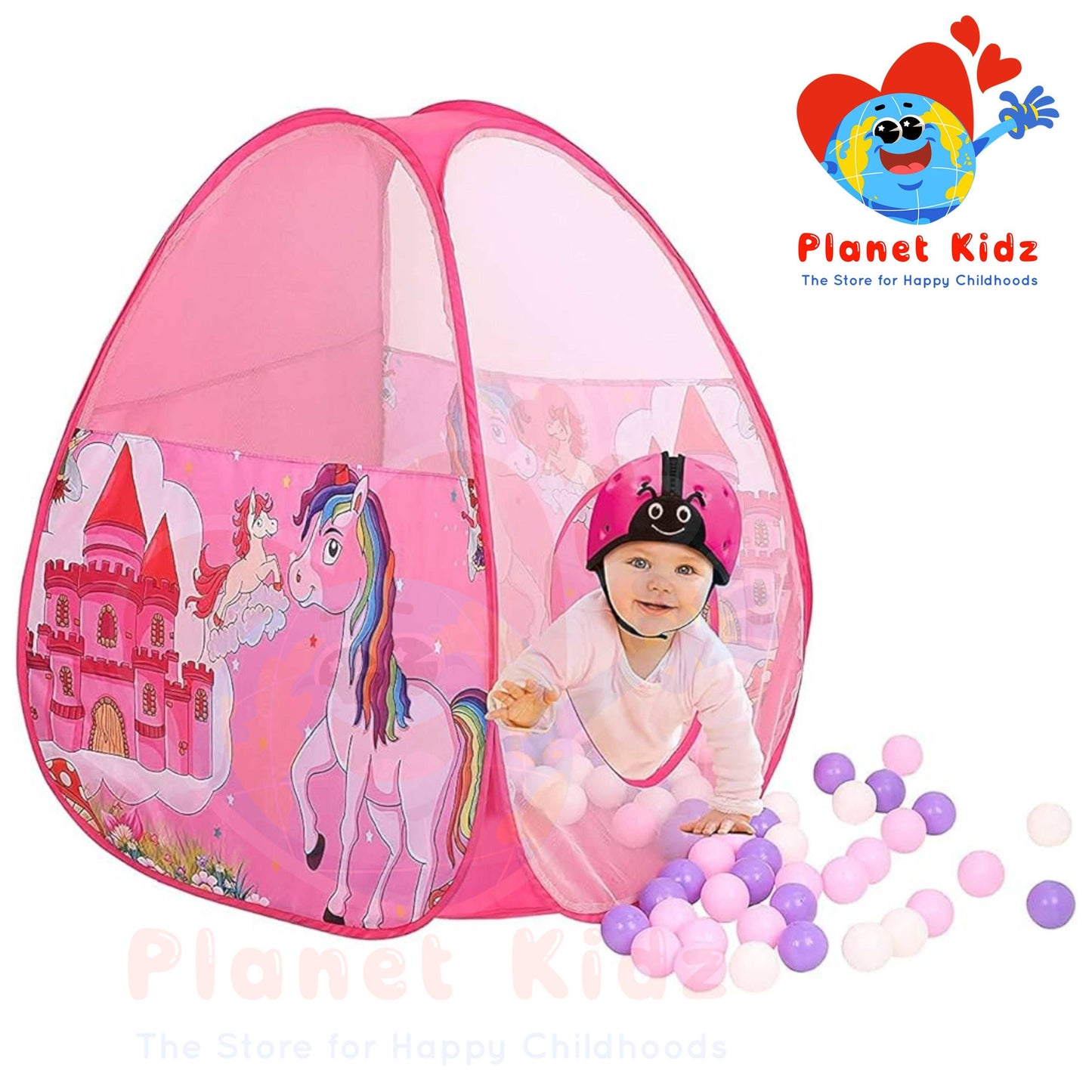 Foldable Ball Pit Pop-Up Play Tent with 50 Balls – Unicorn Design | For Kids 1-5 Years