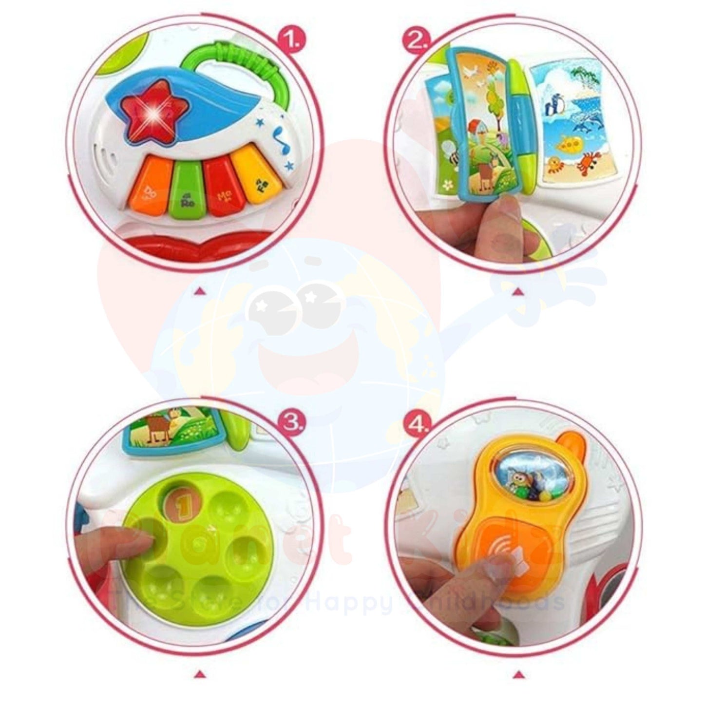 Planet Kidz Sit-to-Stand Baby Walker with Music, Drawing Board & Activity Panel