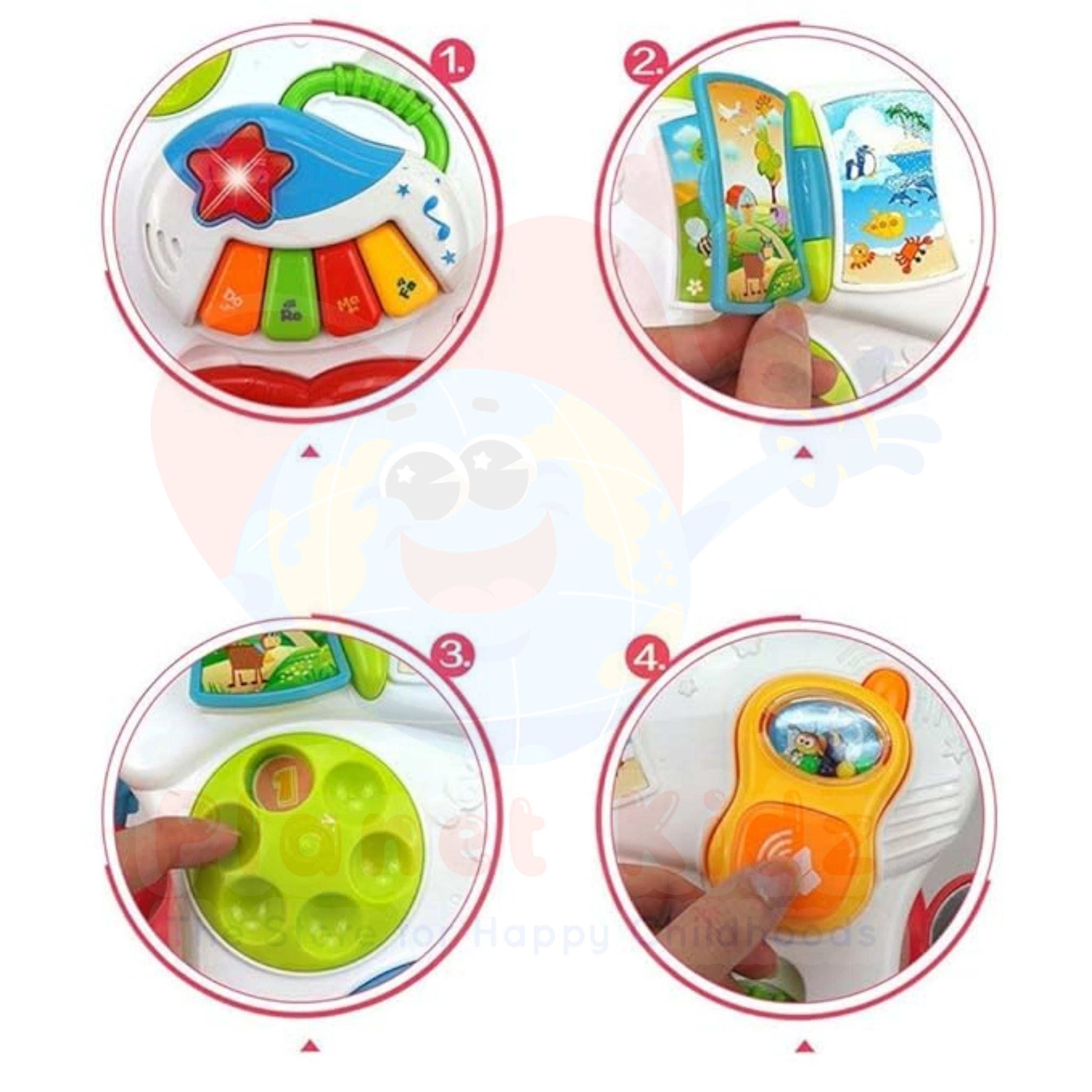 Planet Kidz Sit-to-Stand Baby Walker with Music, Drawing Board & Activity Panel