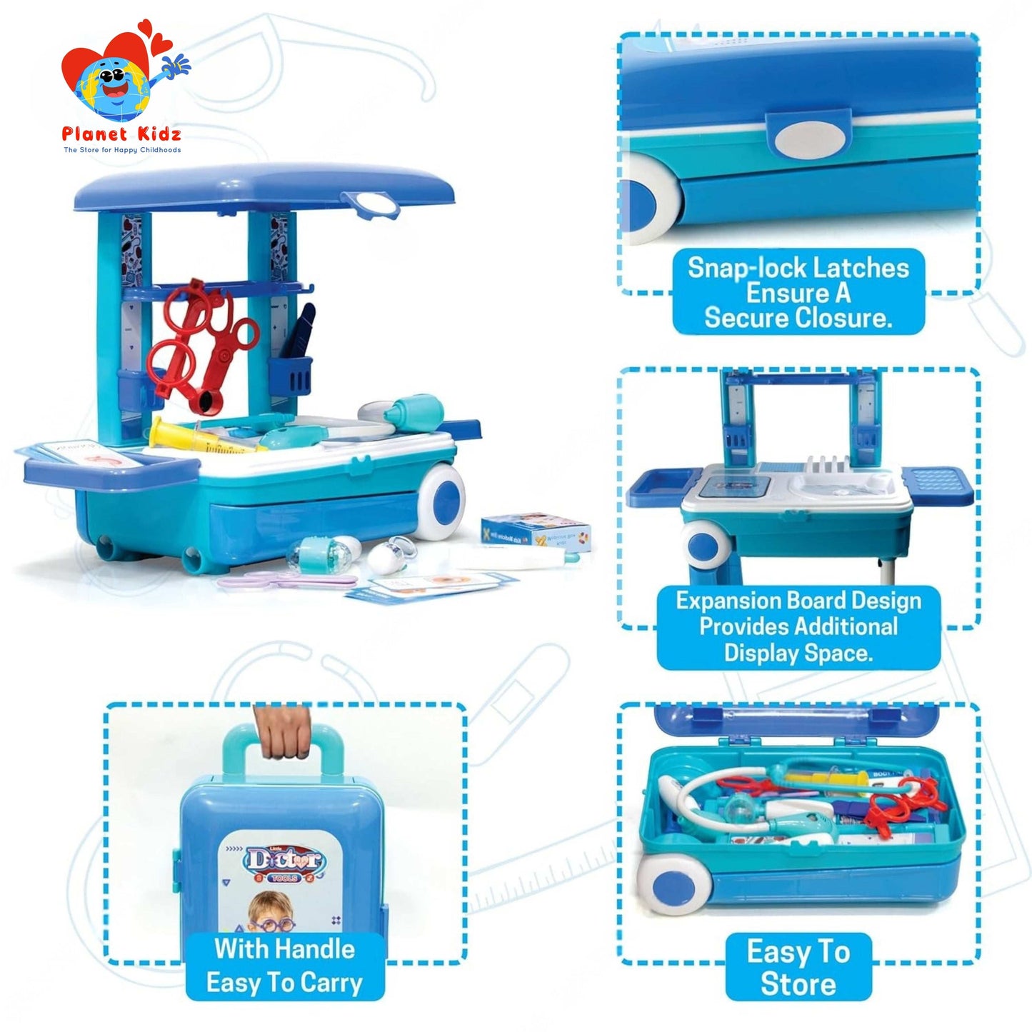 Premium Doctor Set Trolley for Kids with LED Light Instruments |Pretend Play Doctor Set Trolley for Kids Above 3 Years for Boys & Girls| BIS Approved.