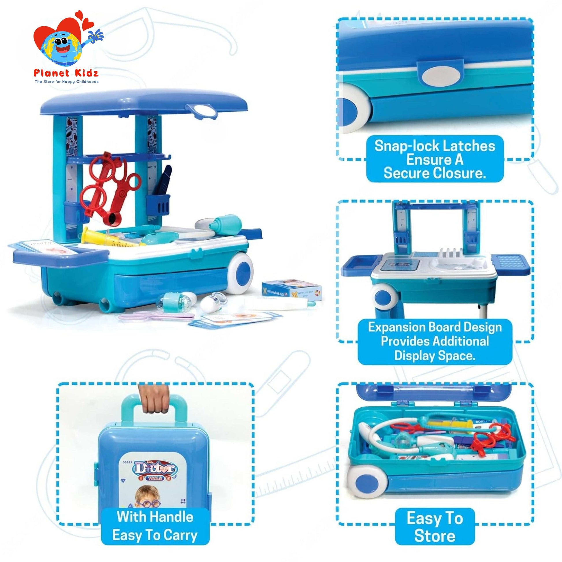 Premium Doctor Set Trolley for Kids with LED Light Instruments |Pretend Play Doctor Set Trolley for Kids Above 3 Years for Boys & Girls| BIS Approved.