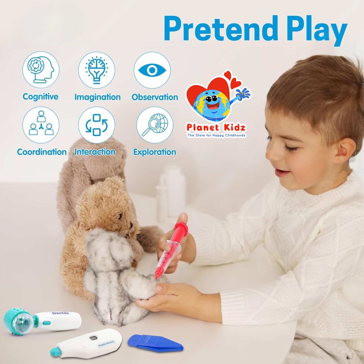 Premium Doctor Set Trolley for Kids with LED Light Instruments |Pretend Play Doctor Set Trolley for Kids Above 3 Years for Boys & Girls| BIS Approved.