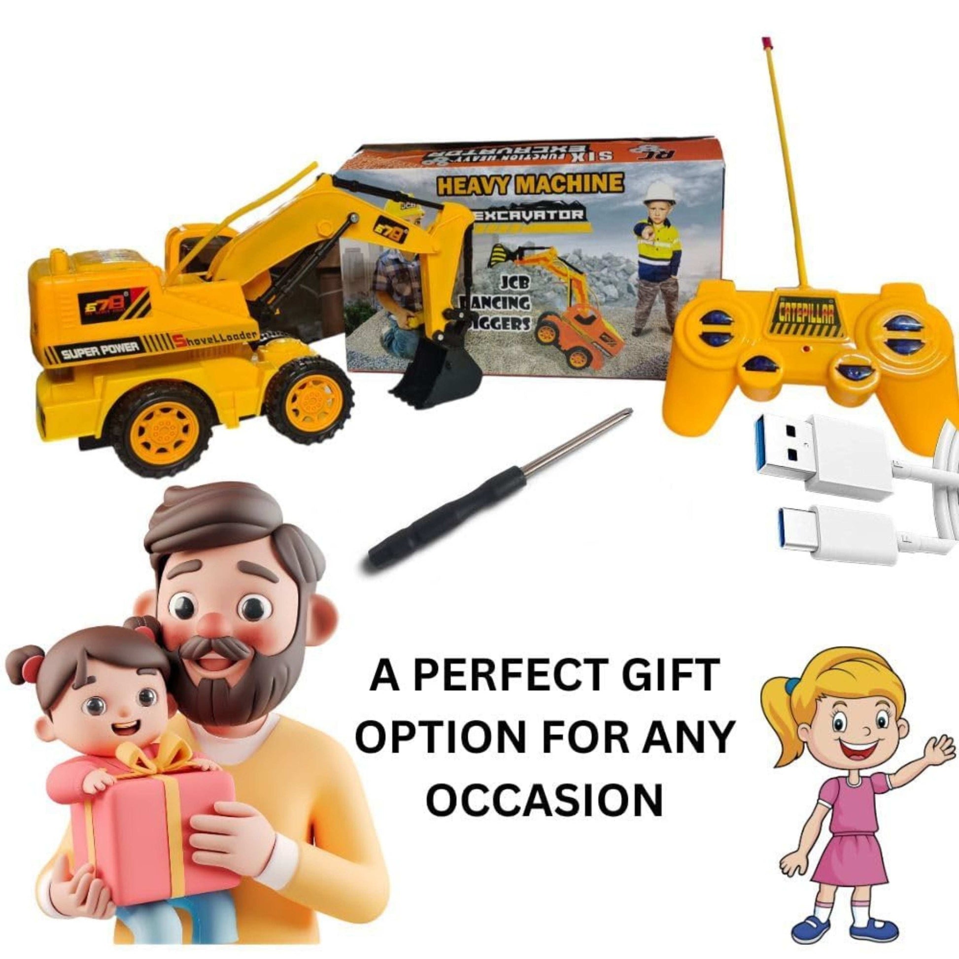 Full-Function RC Truck JCB Excavator – Construction Fun for Kids 3+