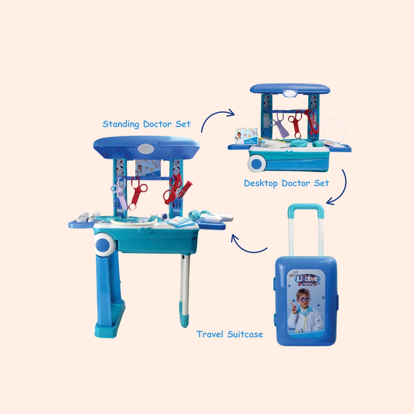 Premium Doctor Set Trolley for Kids with LED Light Instruments |Pretend Play Doctor Set Trolley for Kids Above 3 Years for Boys & Girls| BIS Approved.