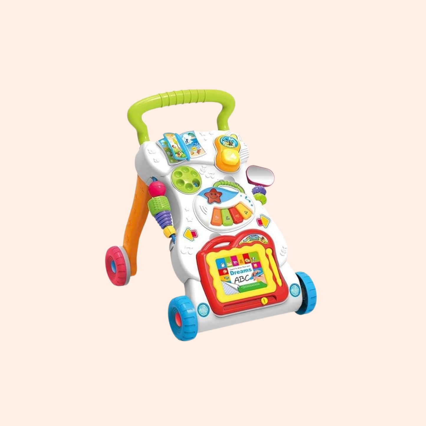 Planet Kidz Sit-to-Stand Baby Walker with Music, Drawing Board & Activity Panel