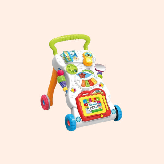 Planet Kidz Sit-to-Stand Baby Walker with Music, Drawing Board & Activity Panel
