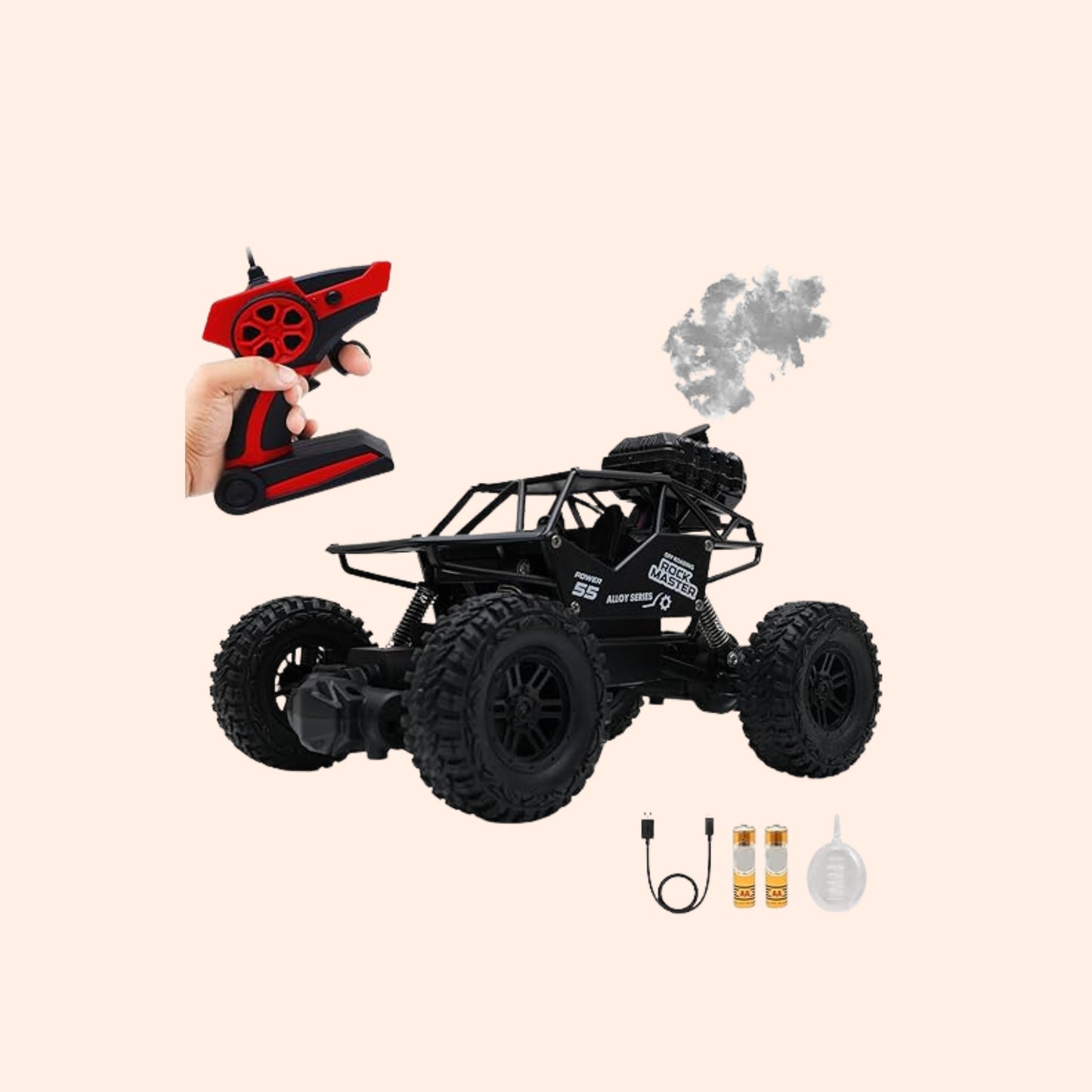 Remote Control Rock Master Crawler with Smoke | Monster Off-Road Climbing Car for Kids